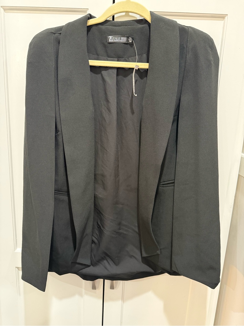 7th Avenue Design Studio New York & Company Black Open Front Blazer XS/S